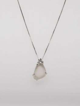 Collier - white gold, brilliant cut diamond