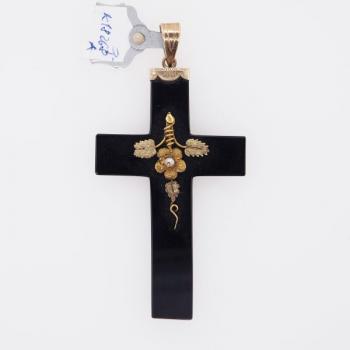 Cross Pendant - black onyx - 1900