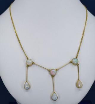 Collier - gold, opal - 2000